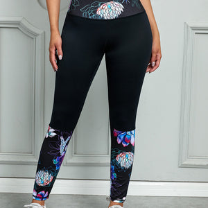Printed Wide Waistband Active Leggings - A Better You