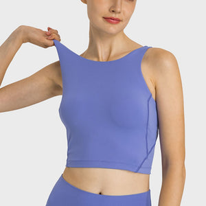 Feel Like Skin Highly Stretchy Cropped Sports Tank - A Better You