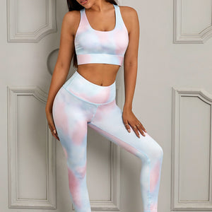Printed Sports Bra and Leggings Set - A Better You