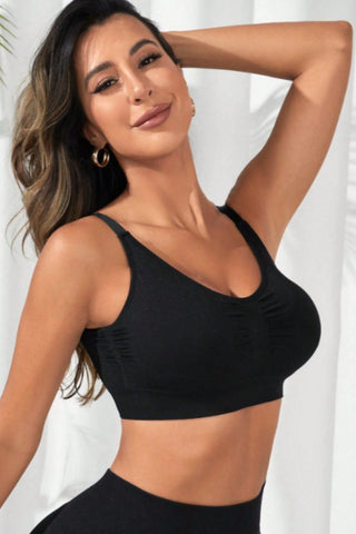 Scoop Neck Cropped Active Bra - A Better You