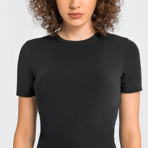 Round Neck Short Sleeve Yoga Tee - A Better You