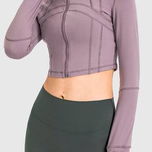 Zip Front Cropped Sports Jacket - A Better You