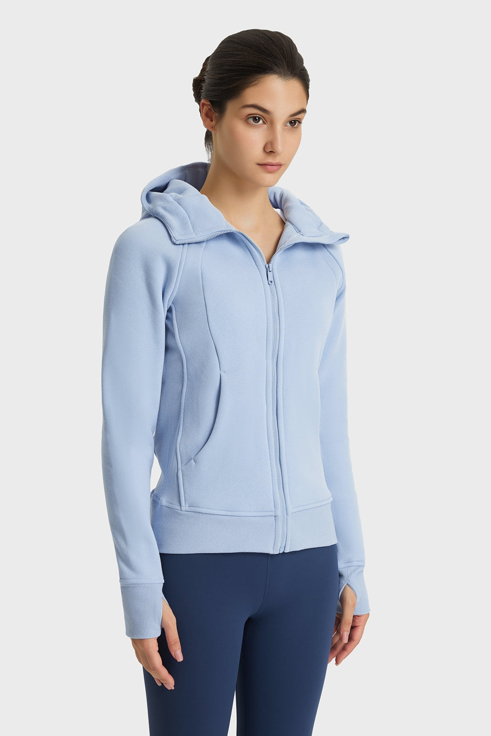 Zip Up Seam Detail Hooded Sports Jacket - A Better You