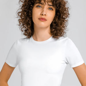 Round Neck Short Sleeve Yoga Tee - A Better You