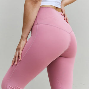 Full Size High Waist Active Leggings in Pink – A Better You