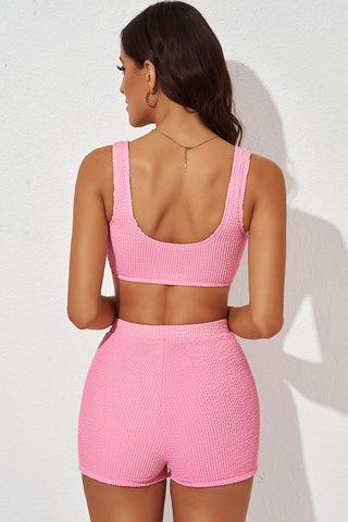 Textured Sports Bra and Shorts Set - A Better You