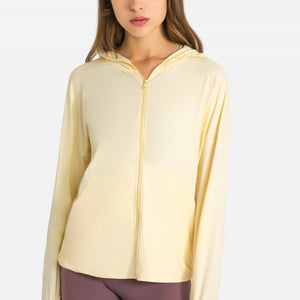Zip Up Dropped Shoulder Hooded Sports Jacket - A Better You