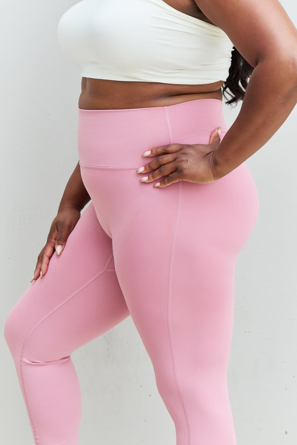Zenana Fit For You Full Size High Waist Active Leggings in Light Rose - A Better You