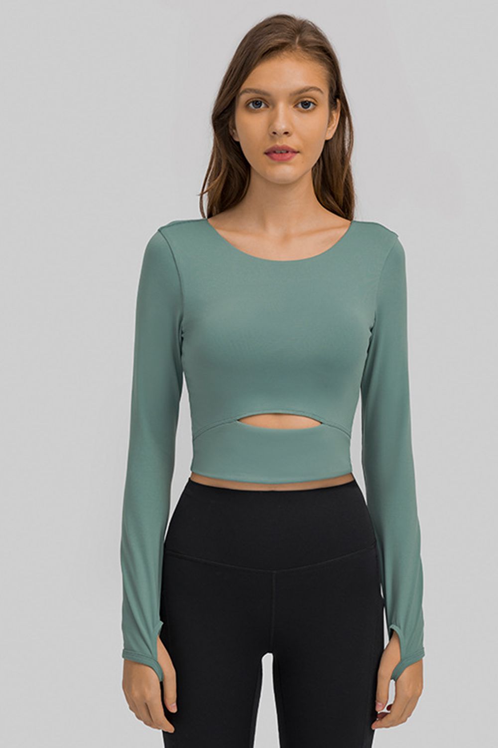 Cut Out Front Crop Yoga Tee - A Better You
