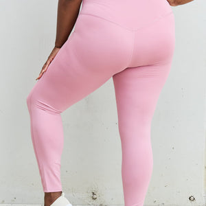 Zenana Fit For You Full Size High Waist Active Leggings in Light Rose - A Better You