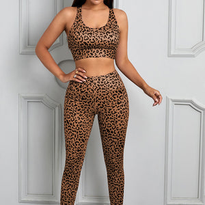 Printed Sports Bra and Leggings Set - A Better You