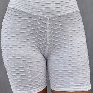 Textured High Waisted Biker Shorts - A Better You
