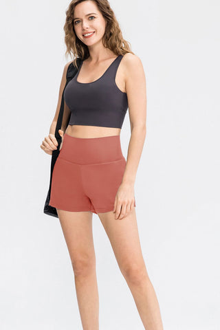 Wide Waistband Sports Shorts with Pockets - A Better You