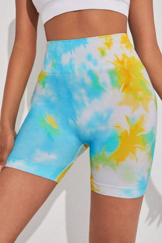Tie-Dye Wide Waistband Sports Shorts - A Better You