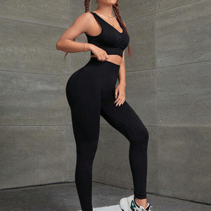 Ruched Tank and Leggings Sport Set